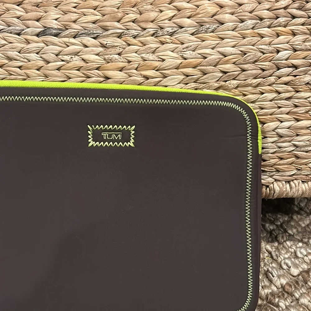 Tumi Brown/Yellowish Green Paisley Printed Laptop Bag
